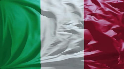 Italian Flag Waving Loop Animation