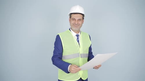 The engineer holding the project laughs.