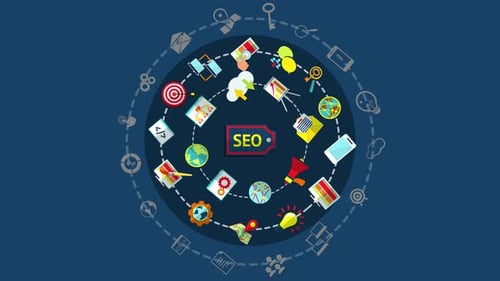 SEO Icon Search Engine Optimization Marketing Background