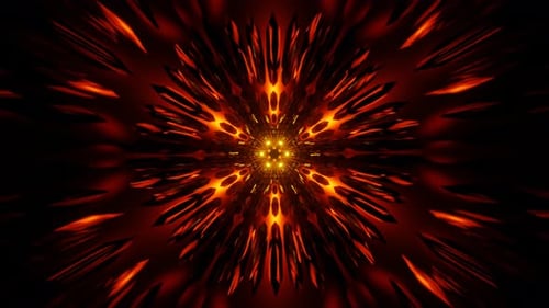 fractal com brilho laranja giratório vj loop 3d motion
