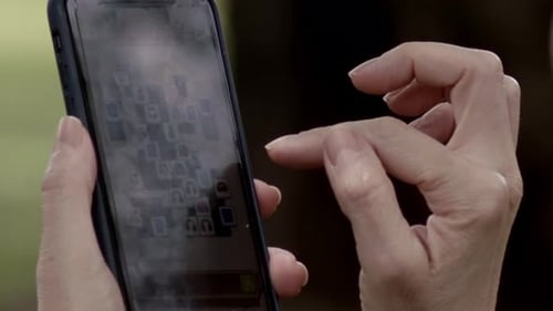 Hands Play Game on Phone Close Up