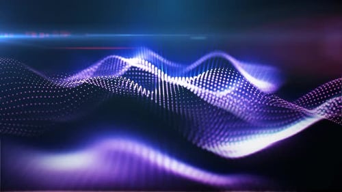 Futuristic Glowing Particle Wave Loop Background