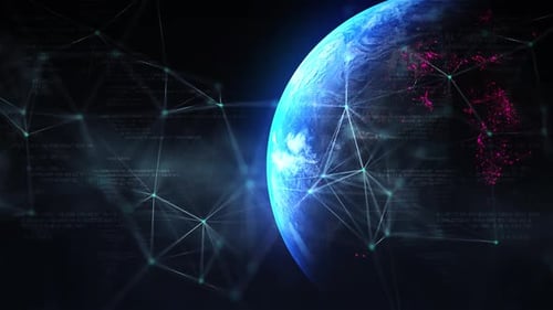 Blockhain Earth en arrière-plan
