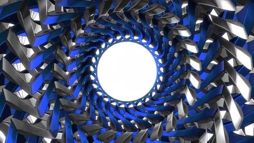 Schleifenförmige blaue abstrakte optische Wave-Warp-Animation 4K