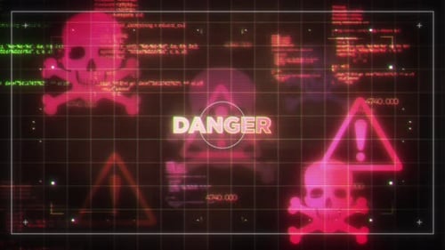Danger Trendy Hacking And Cybersecurity Words