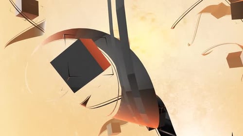 Dynamic Abstract Ribbons and Geometric Cubes Motion Background