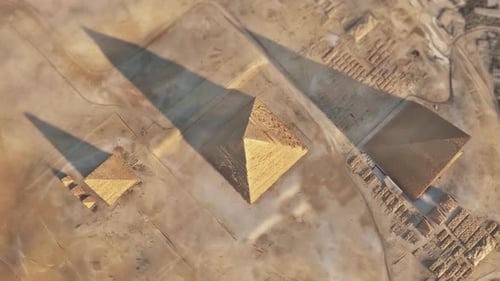 Aerial Drone View of Ancient Pyramids in Desert