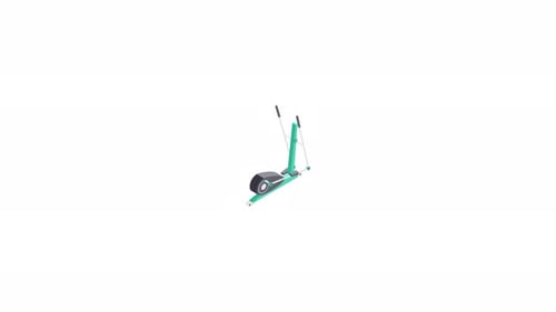 Animated Green Elliptical Cross Trainer Machine Animated Assembly On White Background