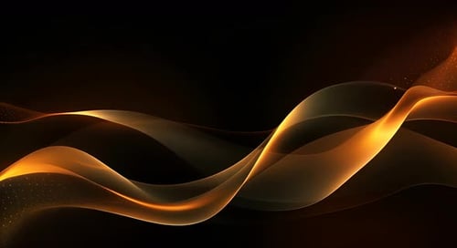 Abstract Golden Flowing Light Waves Background Animation