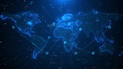 Lumière World Connections. Globe terrestre futuriste. Technologie commerciale Flux de données numériques Global Earth