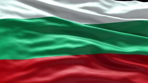 Bulgaria National Flag Realistic Waving Loop Animation