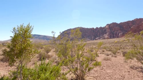 Nevada Red Rocks Against A Blue Sky