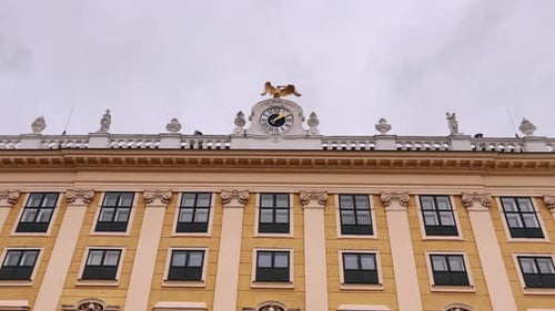 Elegant Historic Building with Ornate Clock, Vienna
