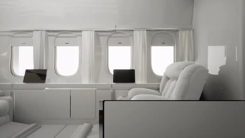 Luxury Private Jet Interior Fly-Through Animation