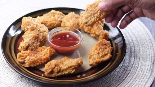 Fried Chicken with Hot Dipping Sauce