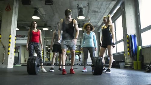 Heavy Barbell Workout in Crossfit Gym