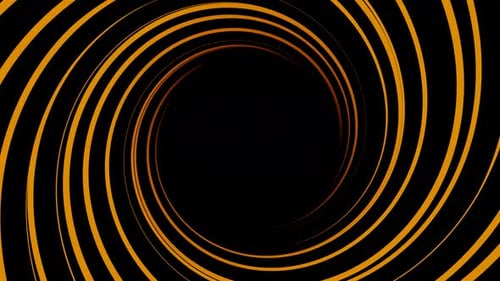 Orange Slow Loop Animation Tunnel Illusion on Black Background