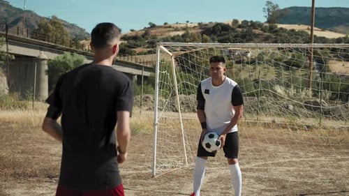 Soccer Player Jumping And Hitting The Ball With The Head