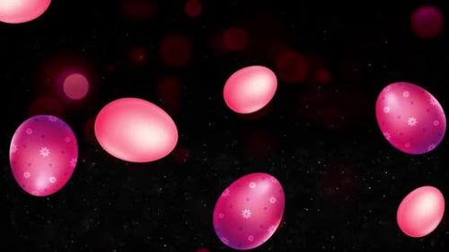 Pink Easter Eggs Floating Animation Background