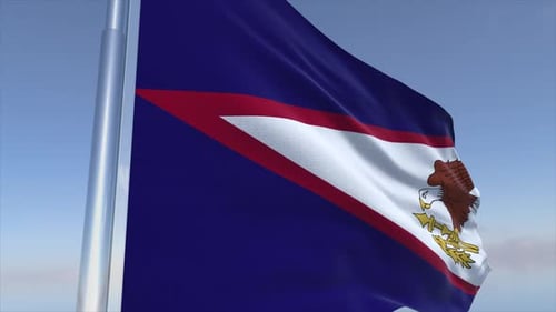 Fondo de la bandera de Samoa Americana listo para transmisión en 4K