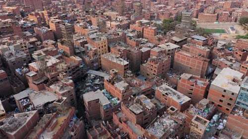 Aerial View Of Manshiyat Naser, Home Of Garbage People In Cairo, Egypt.