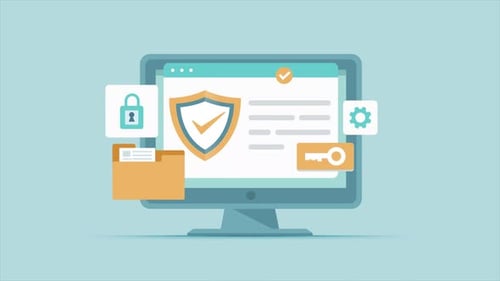 Computer Data Security Flat Design Animated Icons