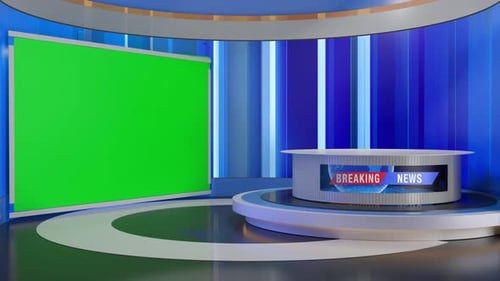 3D Virtual News Studio Ab003 Background Loop