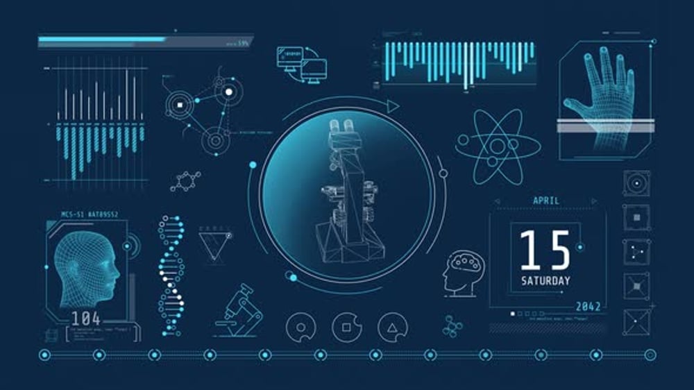 Futuristic Science Technology HUD Interface Animation, Motion Graphics ...