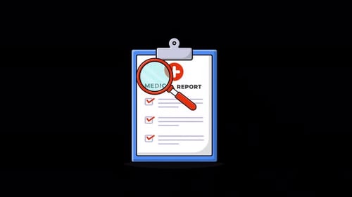 Animated Medical Report Analysis Concept Video - Transparent