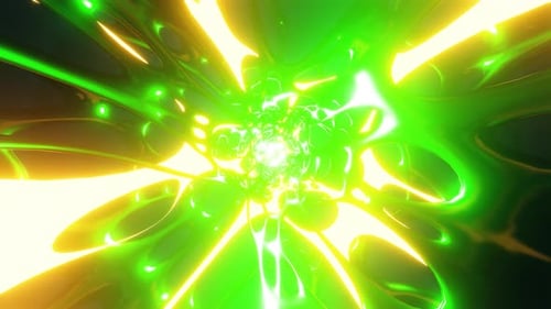 Sci-fi bright glowing neon tunnel seamless loop.