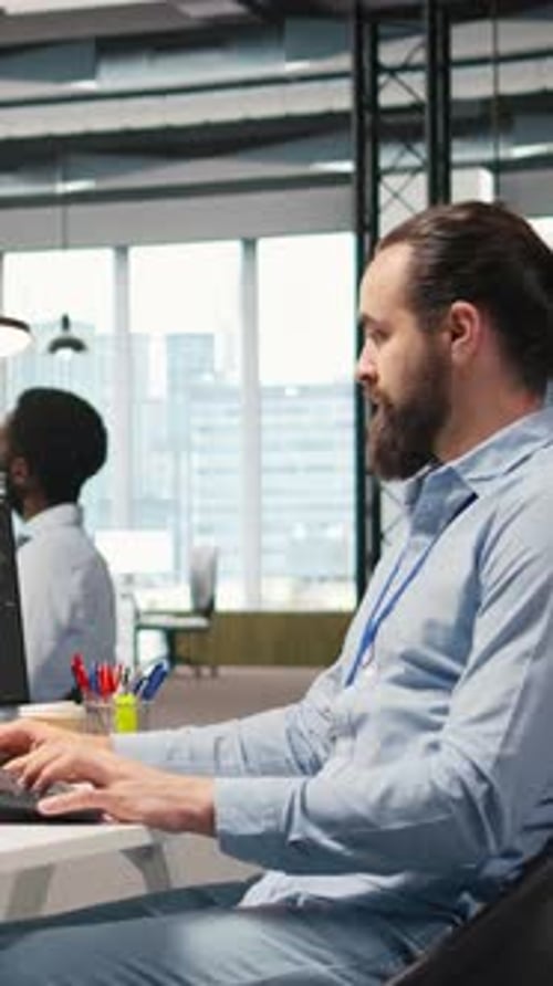 Vertical Video Programmer Testing Generative AI Machine Learning Algorithms and Listening Music