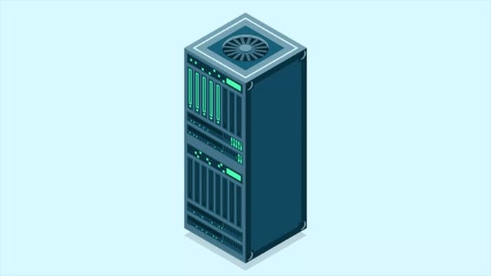 Isometric Server Rack Data Flow Animation, Backgrounds Motion Graphics ...