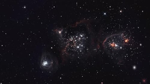 Animated Twinkling Starfield and Nebulae in Deep Space