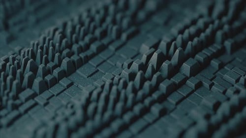 Abstract Digital Cubes Waving Dynamic Motion Background