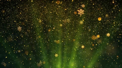 Sparkly Golden Snowflakes Falling Festive Celebration Background