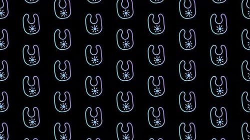Baby Clothing Bib Black Animated Loop Background 4K