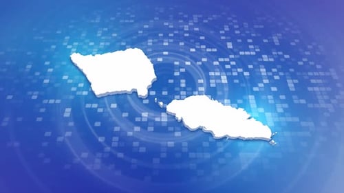 Futuristic Map Reveal Animation on Digital Grid Background