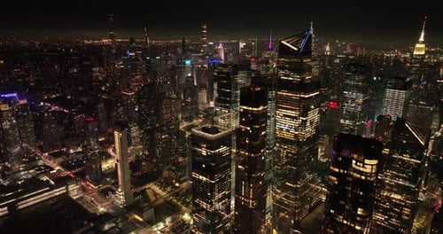 Glamorous shining panorama of outstanding New York. Impressive scenery of never sleeping metropolis