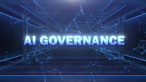 Ai Governance Word On Dynamic Technology Background