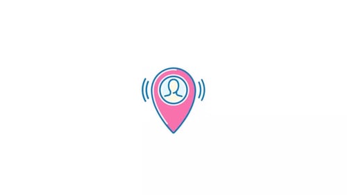 Animated Person Location Pin Icon in Flat Design