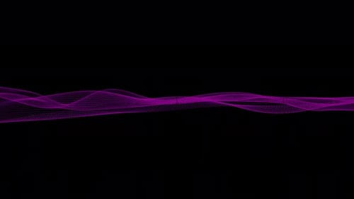 abstrait, couleur magenta, lignes d'ondes dynamiques, connexion de données, particules, technologie, arrière-plan