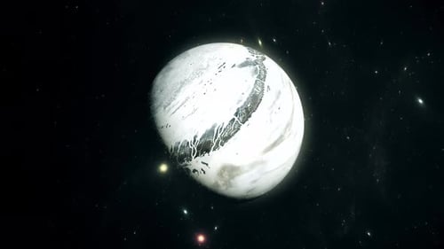 Abstract Icy Planet Slowly Rotating in Dark Space
