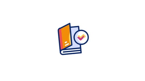 Animated Book with Checkmark Icon for Education and Learning