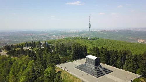 World War II monument drone