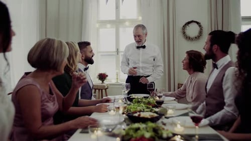 Elegant Dinner Party with Friends and Family Indoors