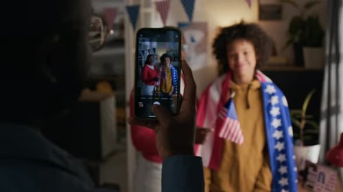 Family Celebrates the Fourth of July at Home