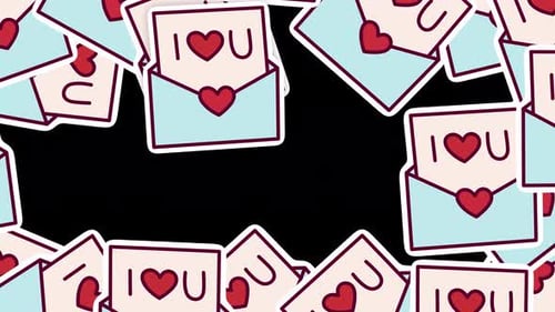Animated Love Letter Pattern with Hearts
