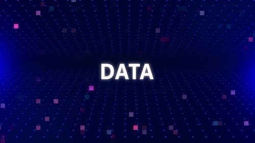 Futuristic Glowing Digital Data Grid Logo Reveal