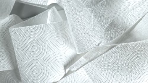 Close Up of Clean White Paper Towels