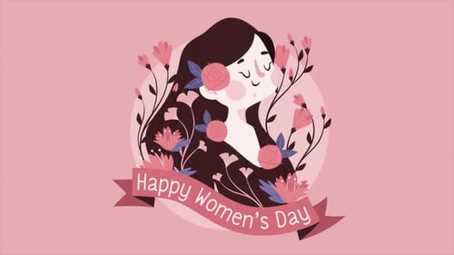 Flat Design Animation: Happy Women's Day Illustration Reveal
